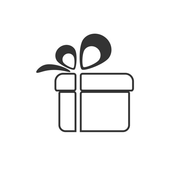 简单的礼品盒与弓抽象图标形象图片下载