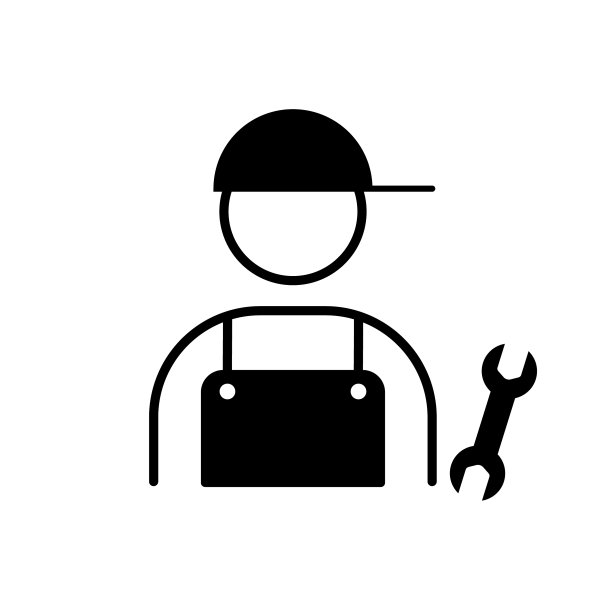 技工图标孤立在白色背景图片下载