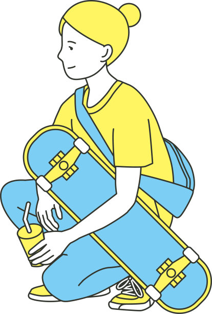 女滑冰运动员穿着夏装蜷缩着。图片下载