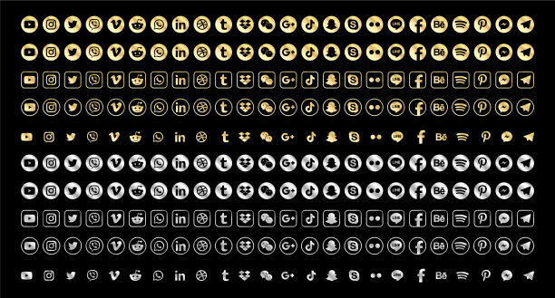 金色和银色，脸书，instagram，推特图片下载
