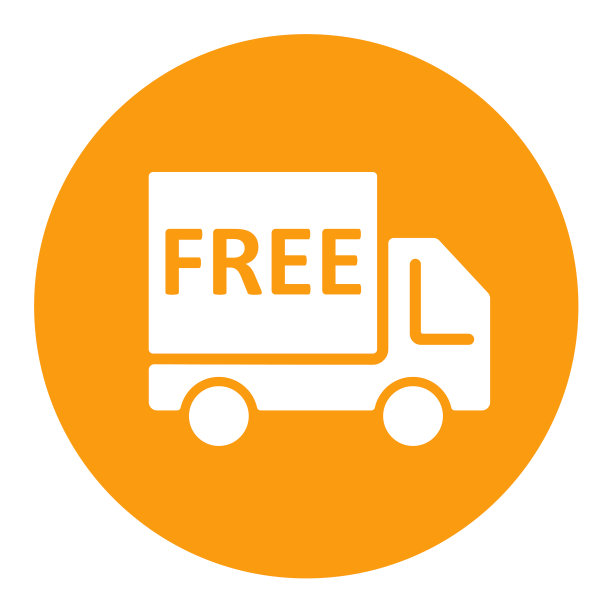 免费航运平坦的白色字形图标图片下载