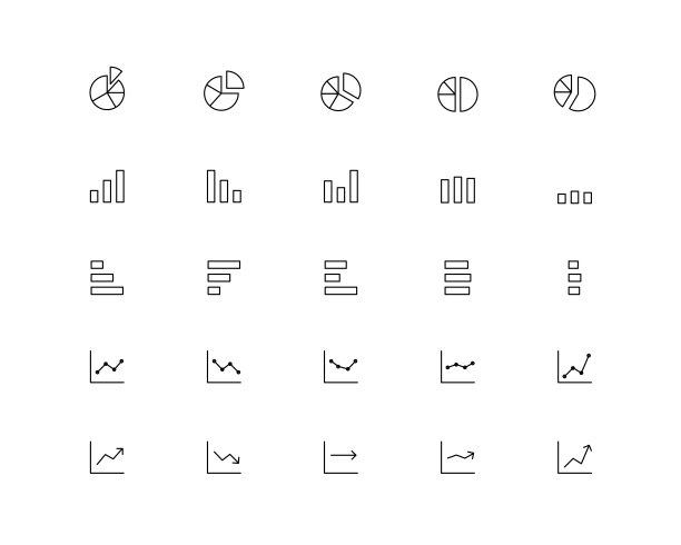 图形中各种图标的集合。图片下载