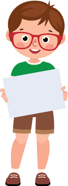 画一个拿着空白纸的小男孩图片下载