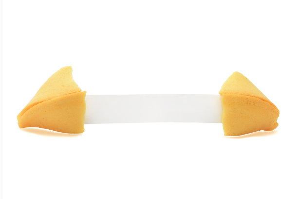 幸运饼干碎与一张纸没有语录或未来预测孤立在白色图片下载