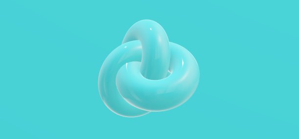 在蓝色背景上抽象三维图形对象。带有复制空间的3D抽象插图。图片下载