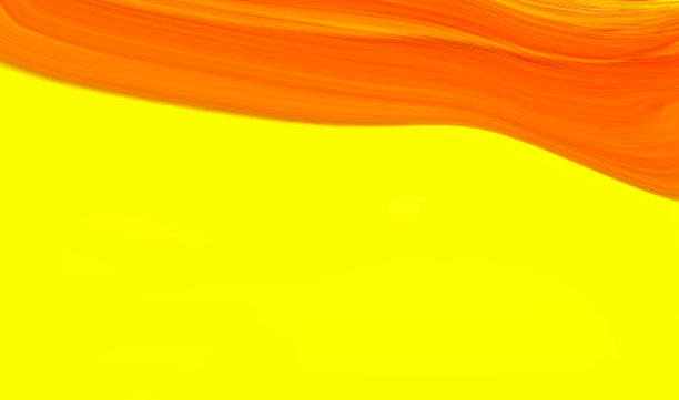 抽象照明黄色背景与弯曲的橙色线。复古的背景。奢华的风格。颜色。秋天或夏天的旗帜，海报或模板。复制文本空间。现代艺术墙纸。图片下载