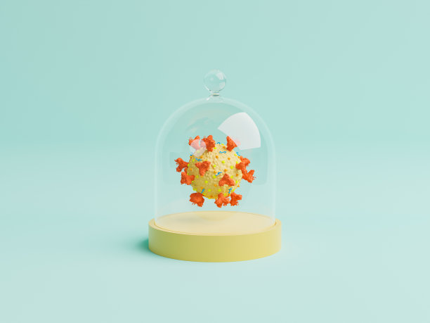 冠状病毒细胞在一个玻璃圆顶图片下载