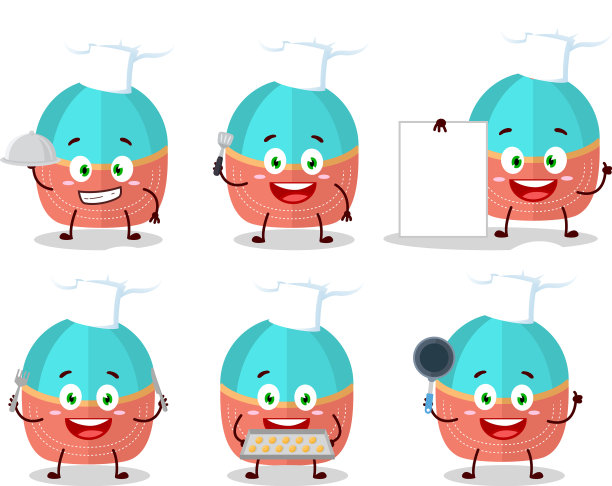 卡通人物帽子与各种厨师图片下载