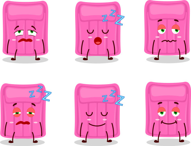 卡通人物气垫与瞌睡图片下载