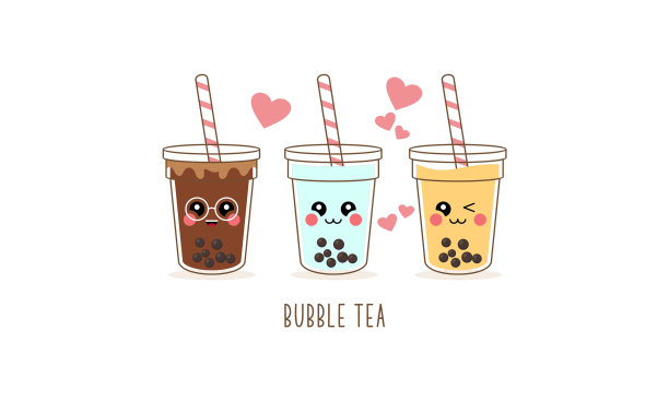 可爱的奶茶卡通人物集图片下载