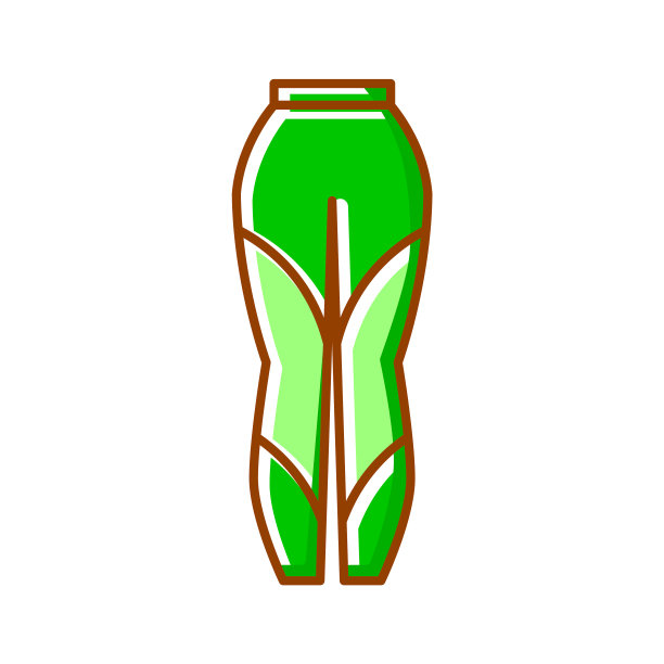 拉伸打底裤的图标。家居服、睡衣。颜色填充的象征。孤立的矢量图图片下载