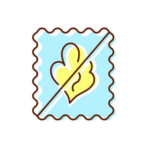 防臭颜色图标。面料特性。纺织工业。停止气味。平的象征图片下载