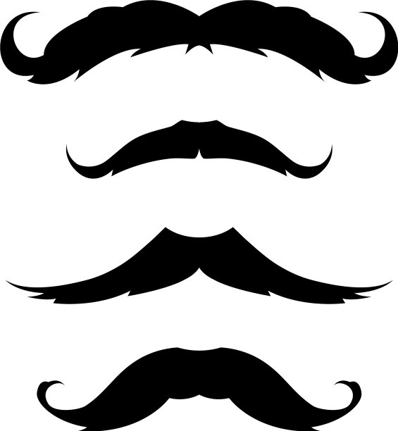 设置小胡子图标黑色和白色的标志图片下载