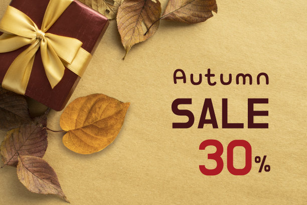 横幅与秋天树叶和销售信件图片下载