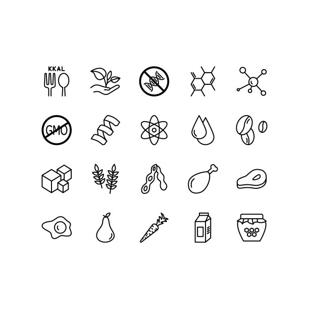 健康饮食平线图标设置。减肥食品-蔬菜，水果，谷物，奶制品。简单的平面矢量插图商店，网站或移动应用程序图片下载