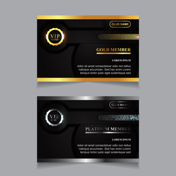 向量VIP金白名片。黑色几何图案背景与优质设计。豪华典雅的图形模板布局图片下载