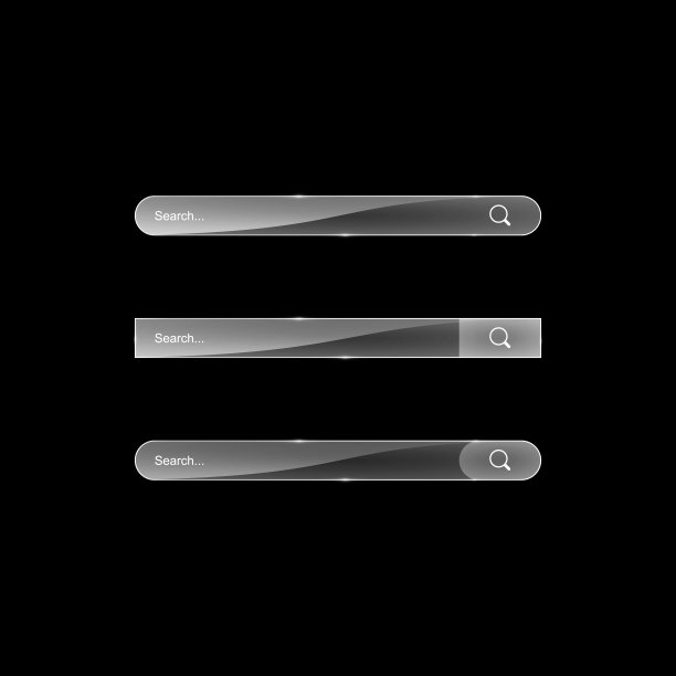 搜索栏模板。矢量网络搜索插图。透明玻璃搜索栏图片下载