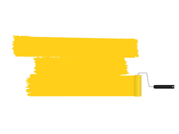 漆辊隔离在白色背景漆上图片下载