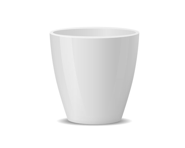 一套现实的白色陶瓷花盆。图片下载