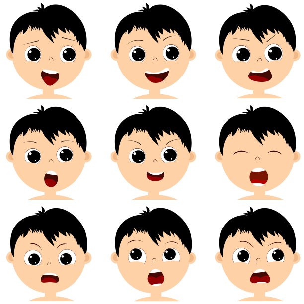 一张黑头发男孩的脸。图片下载