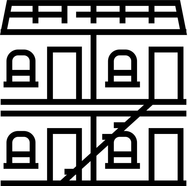 建筑酒店线图标图片下载