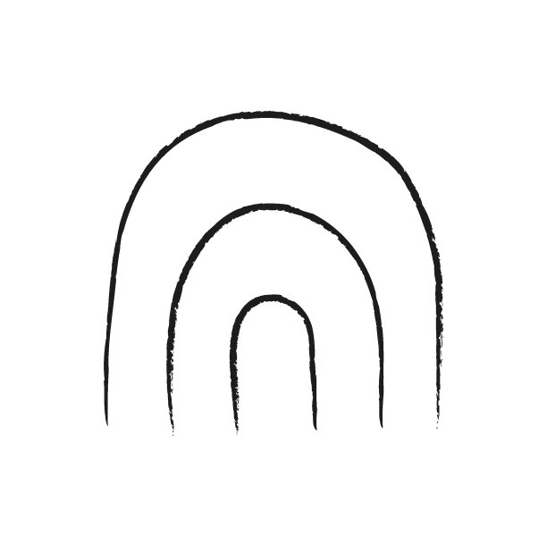 彩虹图标。彩虹黑的象征。行风格。图片下载