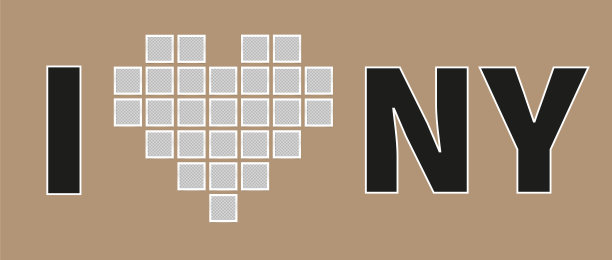我爱纽约。文字和心形的照片卡。情绪板或拼贴画。矢量逼真的相框。为设计，蒙太奇，相册，假期和事件的模型。27个空的图片。图片下载