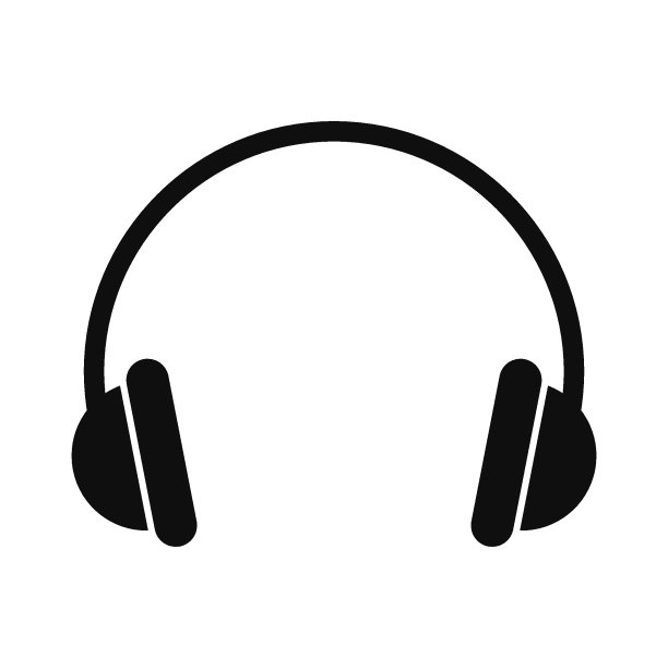 耳机图标。耳机图标。黑色的图标。图片下载