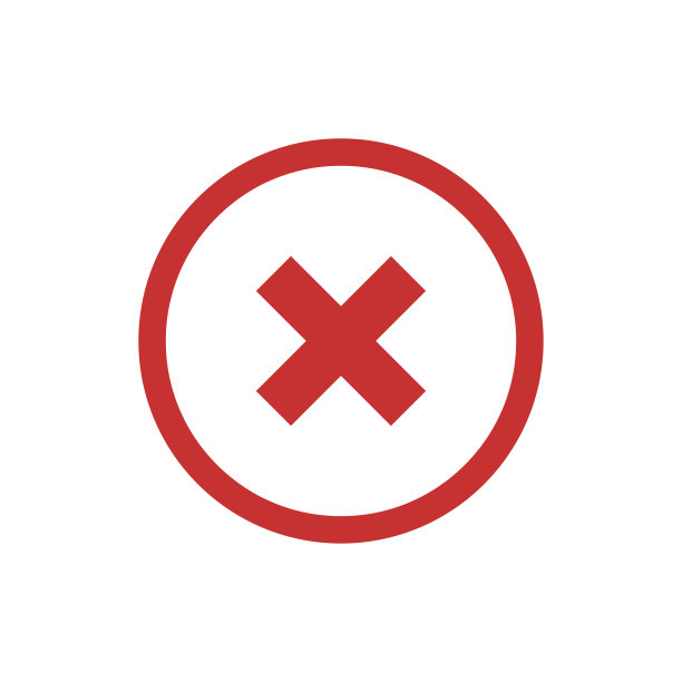 错误的信号。X图标。泡沫的风格。x符号错误。红色图标。红色的颜色。线设计图片下载