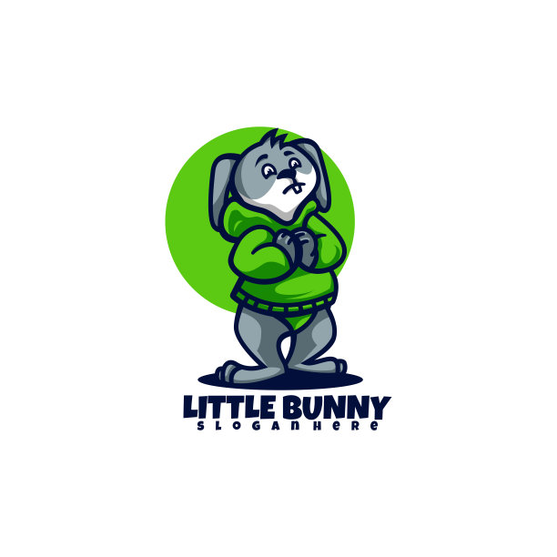 矢量插图小兔子吉祥物卡通风格。图片下载