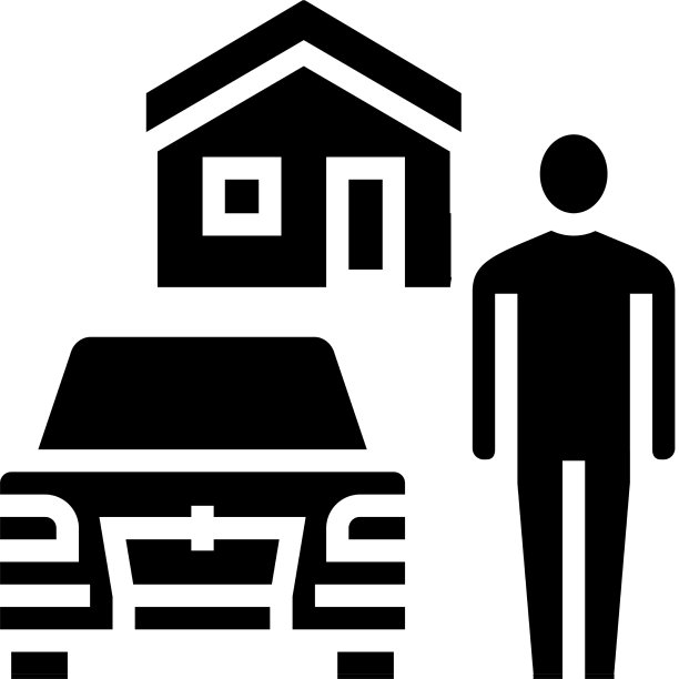 休息的房子在汽车旅馆领土的字形图标图片下载