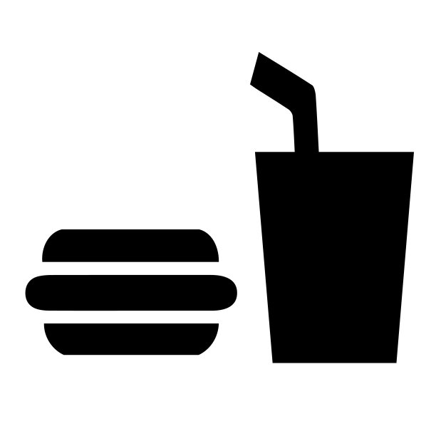 汉堡和饮料矢量图标eps 10。快餐的象征。图片下载