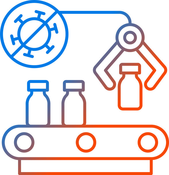 疫苗制造商梯度线性图标图片下载