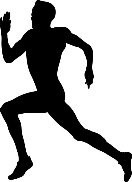 男运动员领跑黑色短跑比赛图片下载