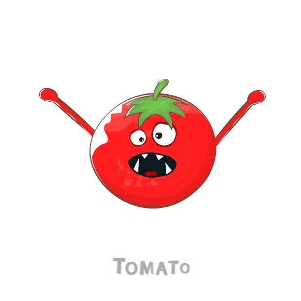愤怒的红番茄卡哇伊卡通风格图片下载