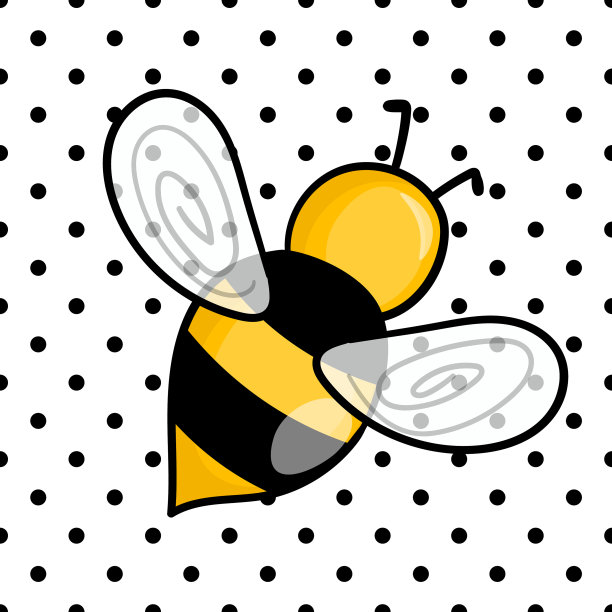 无缝模式与蜜蜂上的白色波尔卡点图片下载