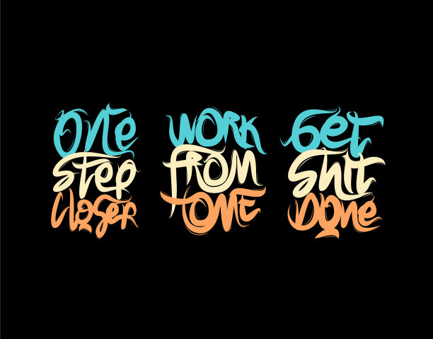 在黑色背景上设置彩色字母文本图片下载