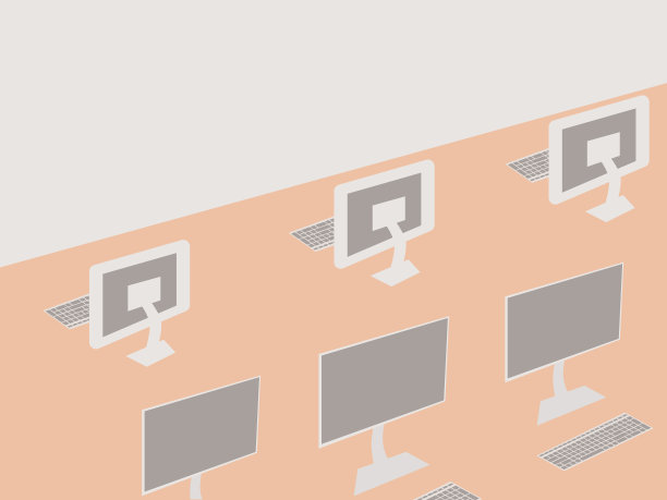 图书馆、学院或咖啡馆空着的电脑室图片下载