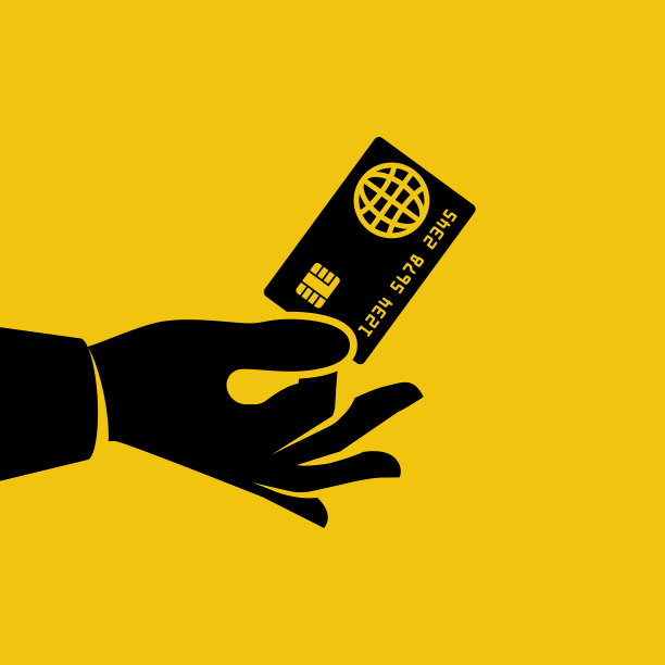 黑色剪影信用卡持有在手图片下载