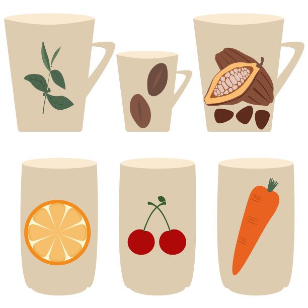 茶、咖啡杯、果汁杯套装图片下载