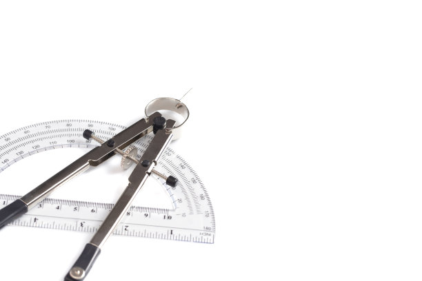 白色背景上的设计和几何工具图片下载