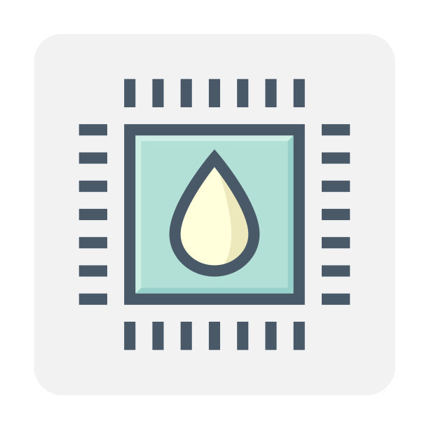 微芯片处理器和湿度矢量图标设计。48x48像素完美和可编辑的笔触。图片下载