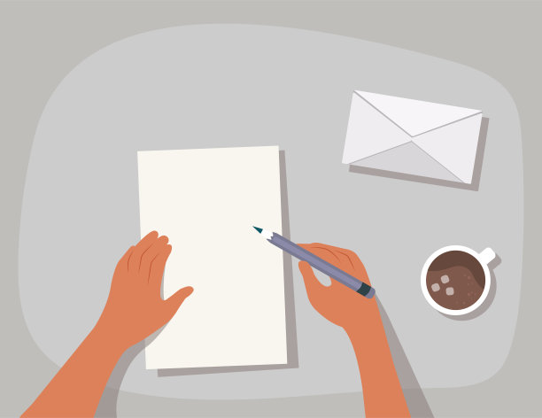 手拿着铅笔在写信图片下载