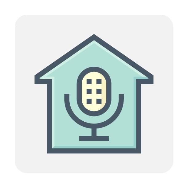 智能家居语音助手或语音识别矢量图标设计。48x48像素完美和可编辑的笔触。图片下载