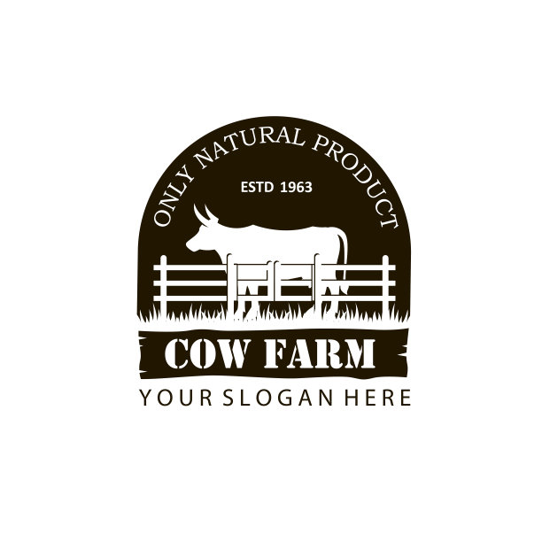 农场动物奶牛标签图片下载