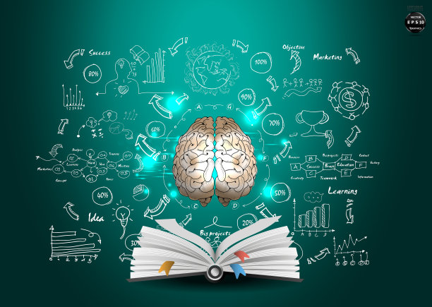 插画业务。设计创意和概念思维。为了成功，计划，思考，搜索，分析，沟通，未来的想法，创新技术现代。矢量图片下载