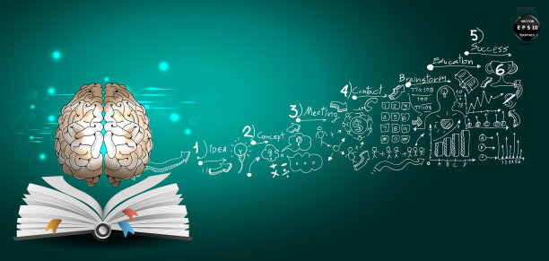 插画业务。设计创意和概念思维。为了成功，计划，思考，搜索，分析，沟通，未来的想法，创新技术现代。矢量图片下载