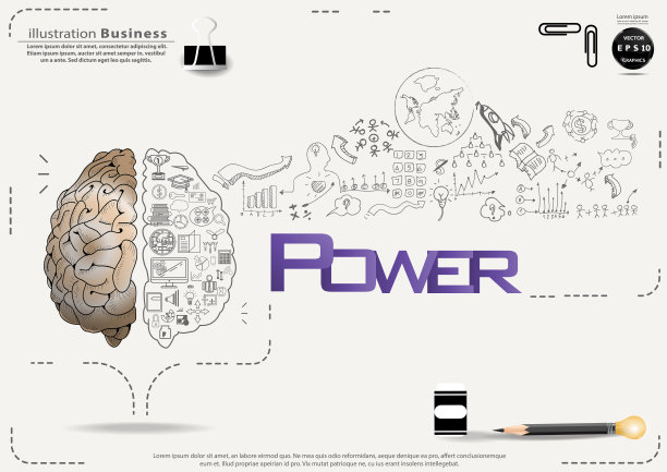 插画业务。设计创意和概念思维。为了成功，计划，思考，搜索，分析，沟通，未来的想法，创新技术现代。矢量图片下载