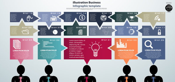 插画商业设计绘画艺术构思和概念思考创意。为了成功，计划，思考，搜索，分析，沟通，未来的想法，创新的技术现代。图片下载