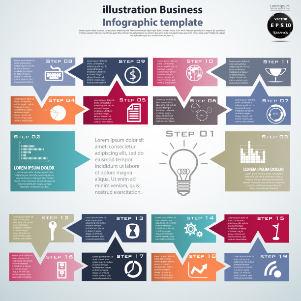 插画商业设计绘画艺术构思和概念思考创意。为了成功，计划，思考，搜索，分析，沟通，未来的想法，创新的技术现代。图片下载